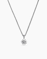 Starburst Teen Necklace in Sterling Silver with Center Diamond, 8mm